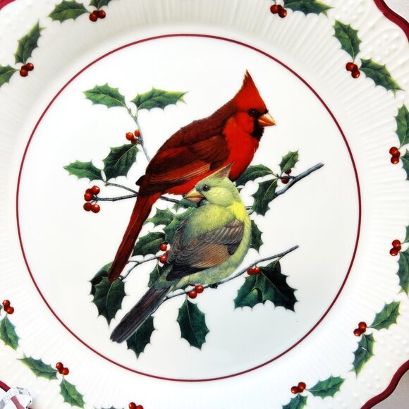 Christmas Cardinal Plate Andrea by Sedak National Wildlife Federation 10” Japan - Picture 2 of 8